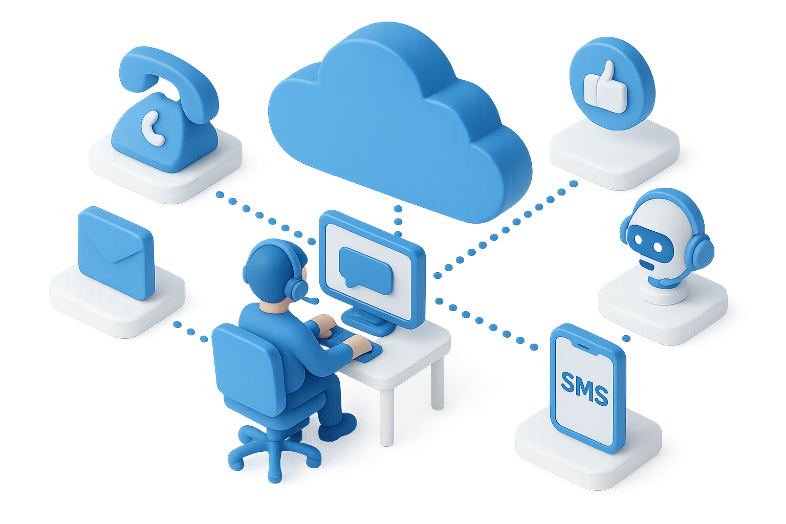 Cloud Contact Center Illustration